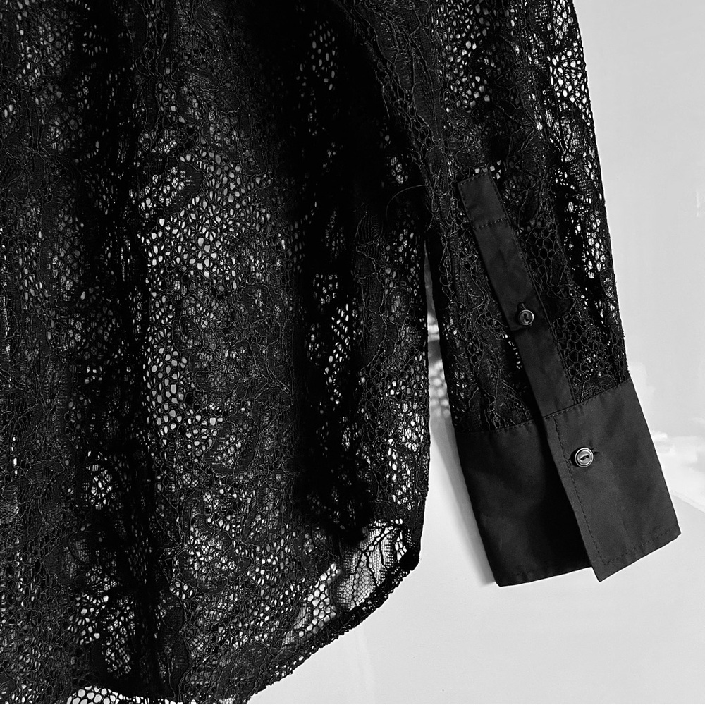 Soaked Nylah Black Lace Button Down Blouse Size M EUC - Picture 12 of 16